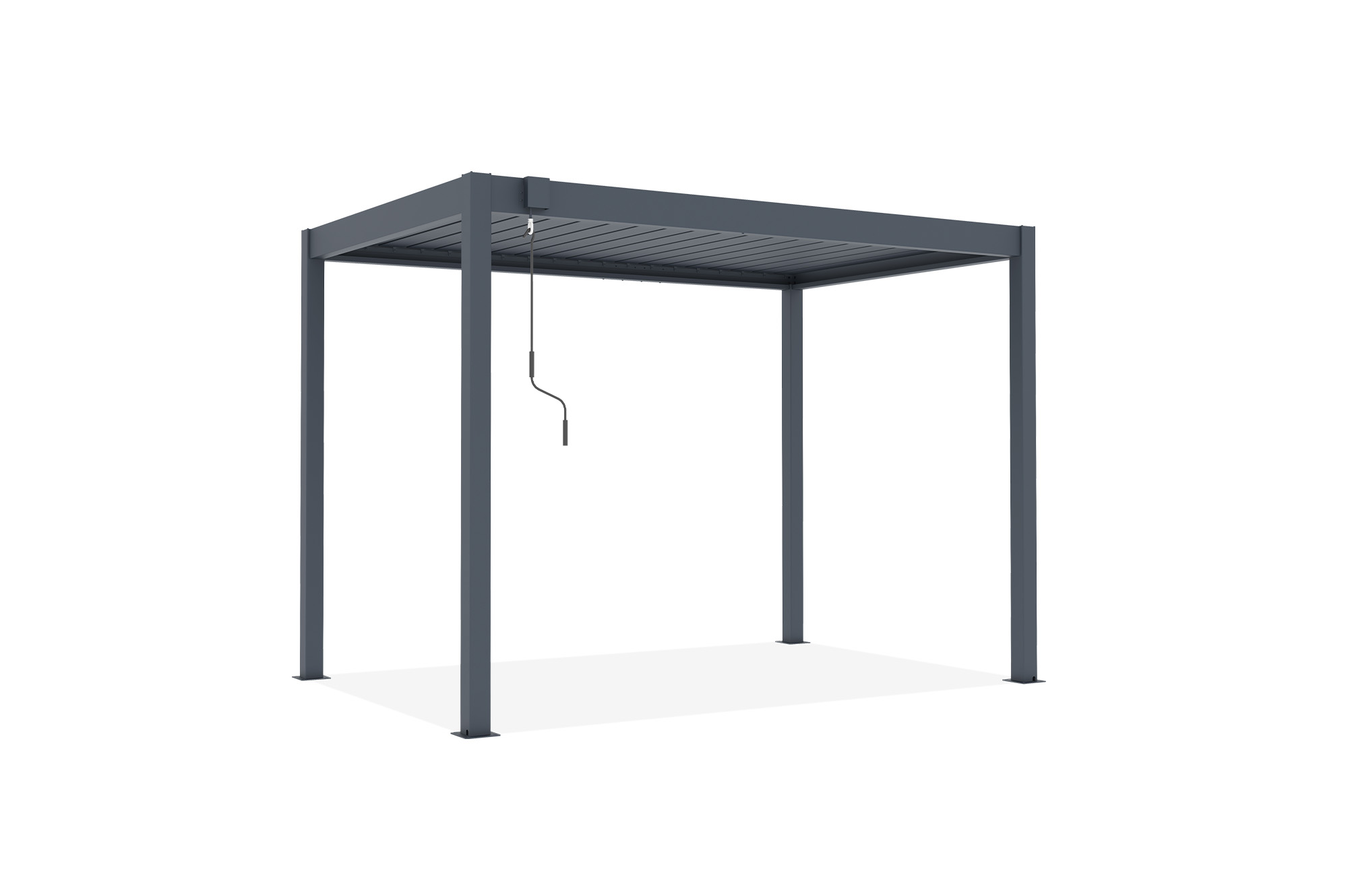 PIANA 3x2m freistehende, bioklimatische Pergola aus grauem Aluminium 9