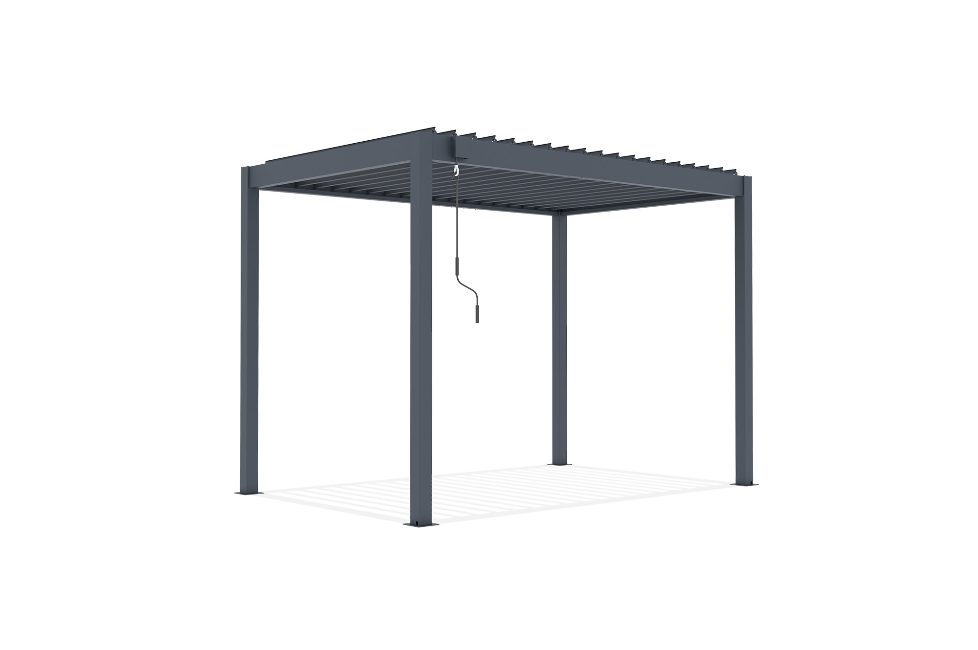 PIANA 3x2m freistehende, bioklimatische Pergola aus grauem Aluminium 15