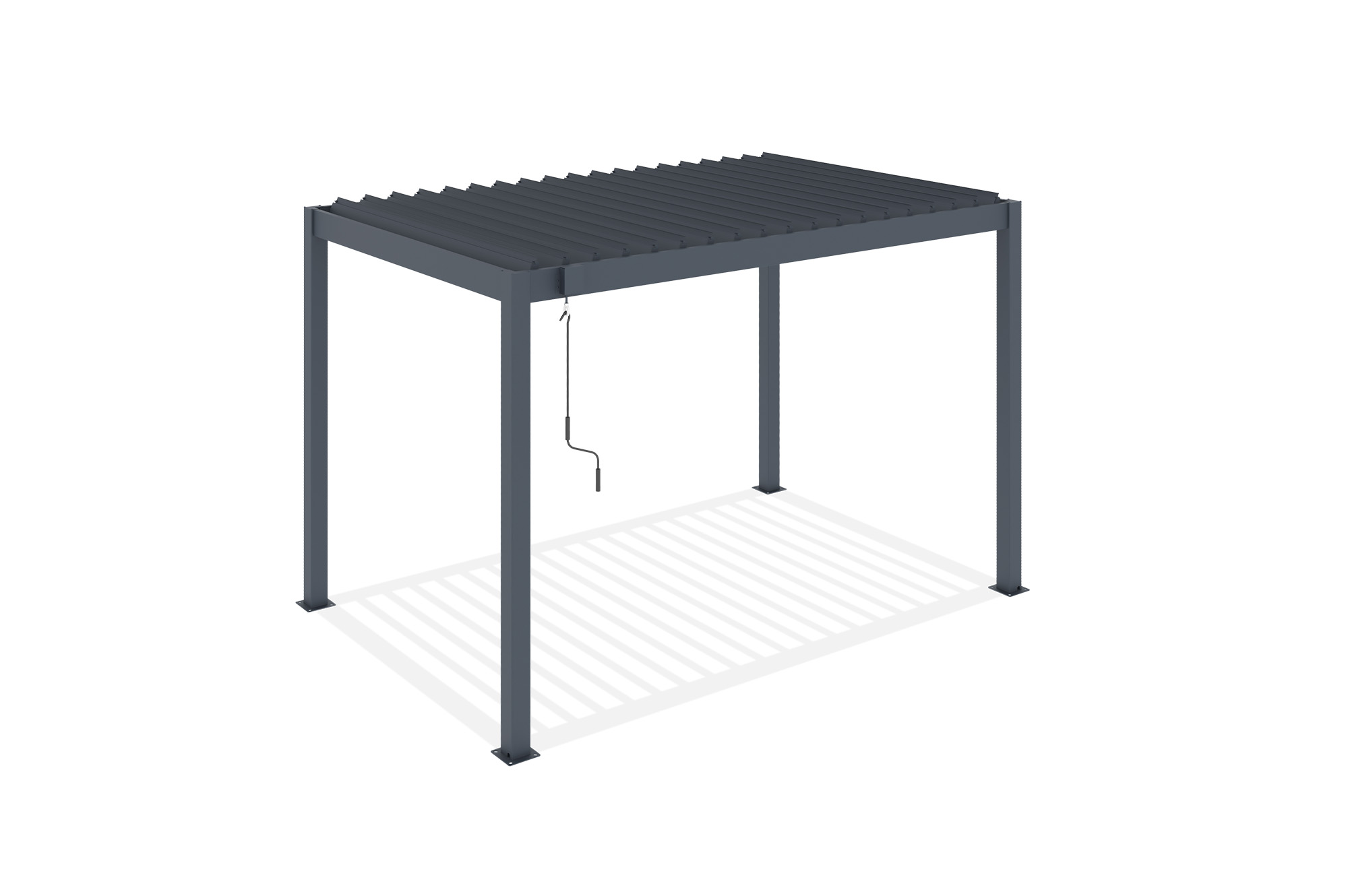 PIANA 3x2m freistehende, bioklimatische Pergola aus grauem Aluminium 13