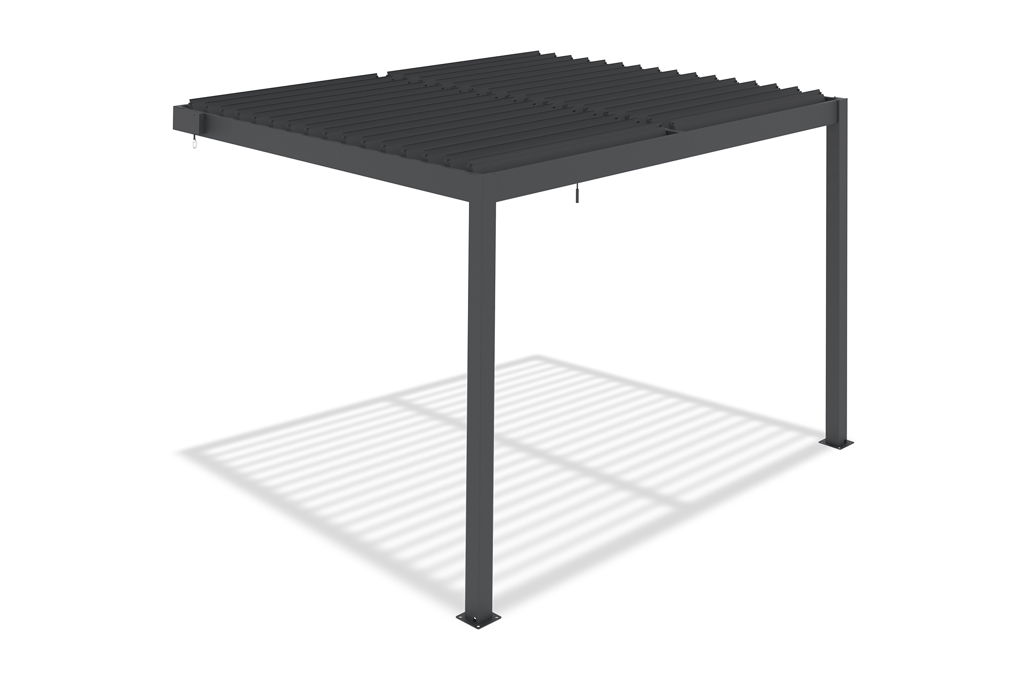 Pérgola bioclimática adosada PIANA de 3x2 m en aluminio gris. 8
