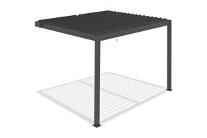 Pérgola bioclimática adosada PIANA de 3x2 m en aluminio gris. 8