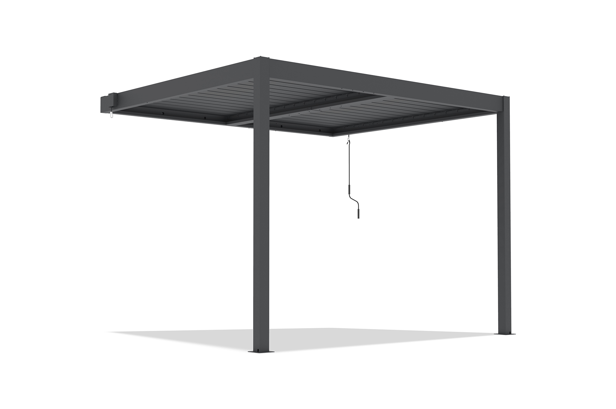 Pérgola bioclimática adosada PIANA de 3x2 m en aluminio gris. 15