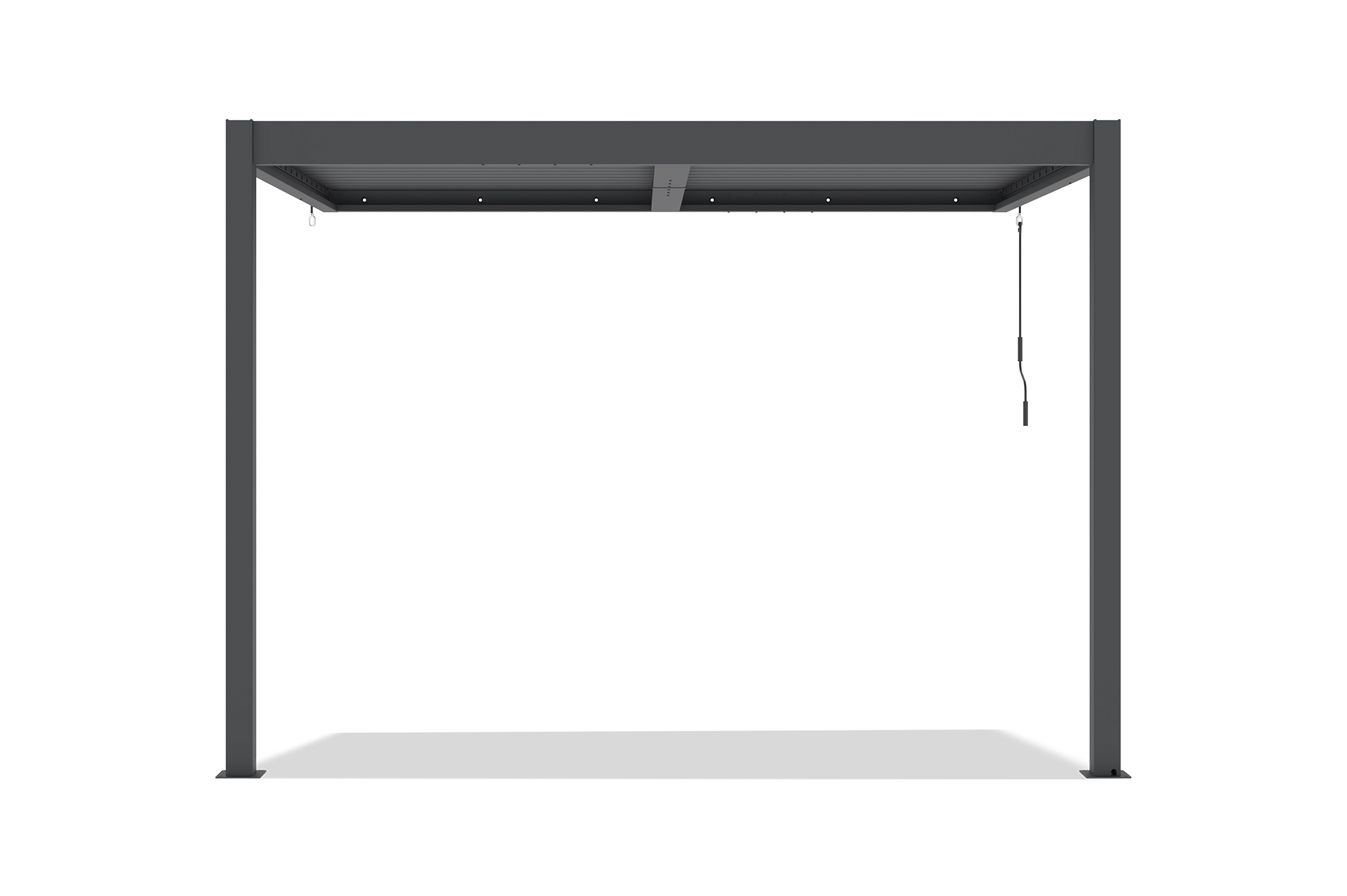 Pérgola bioclimática adosada PIANA de 3x2 m en aluminio gris. 3