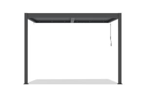 Pérgola bioclimática adosada PIANA de 3x2 m en aluminio gris. 3