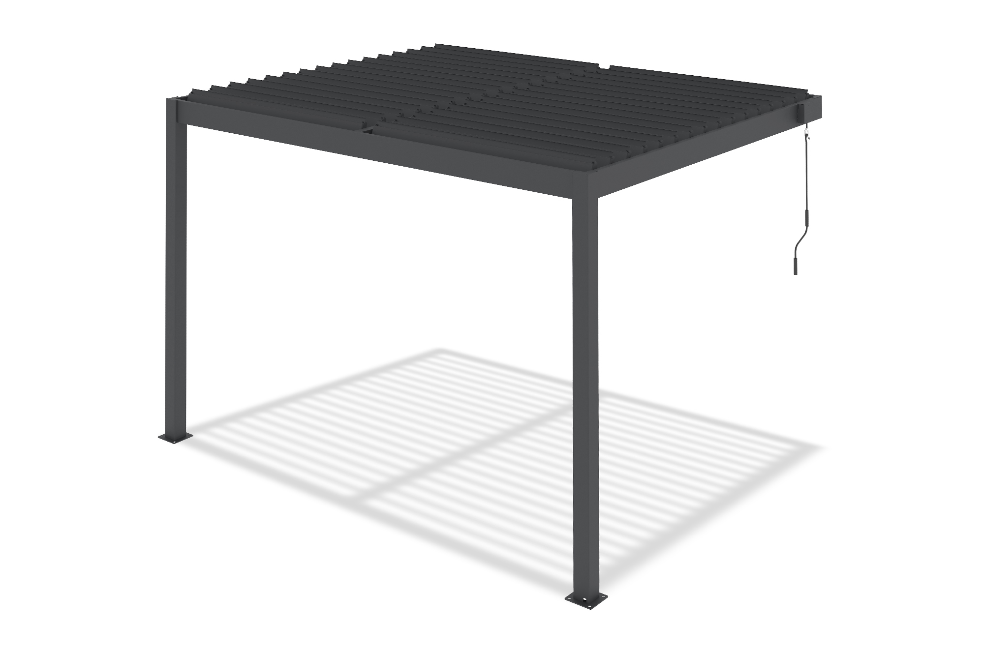 Pérgola bioclimática adosada PIANA de 3x2 m en aluminio gris. 9