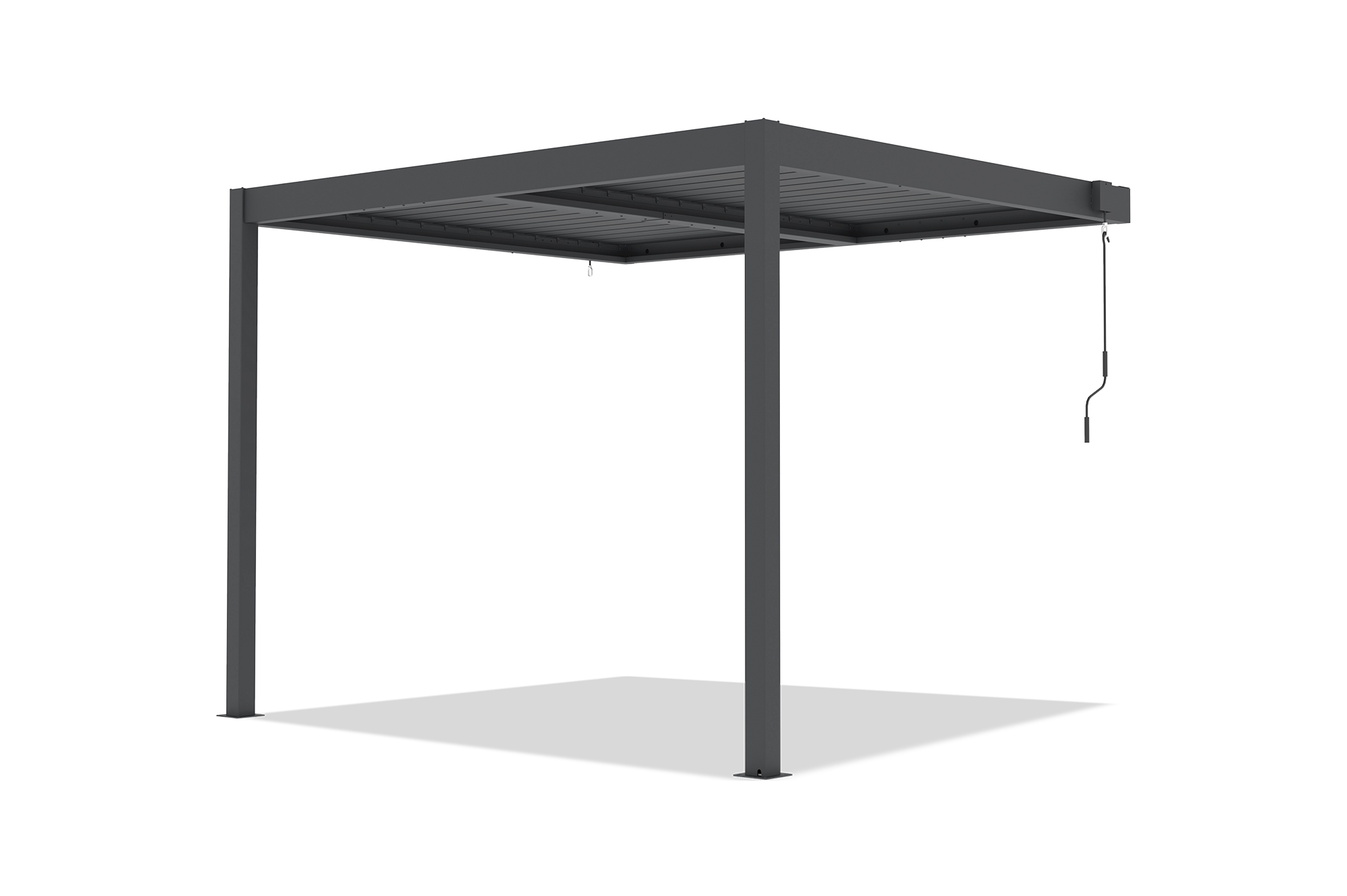 Pérgola bioclimática adosada PIANA de 3x2 m en aluminio gris. 16