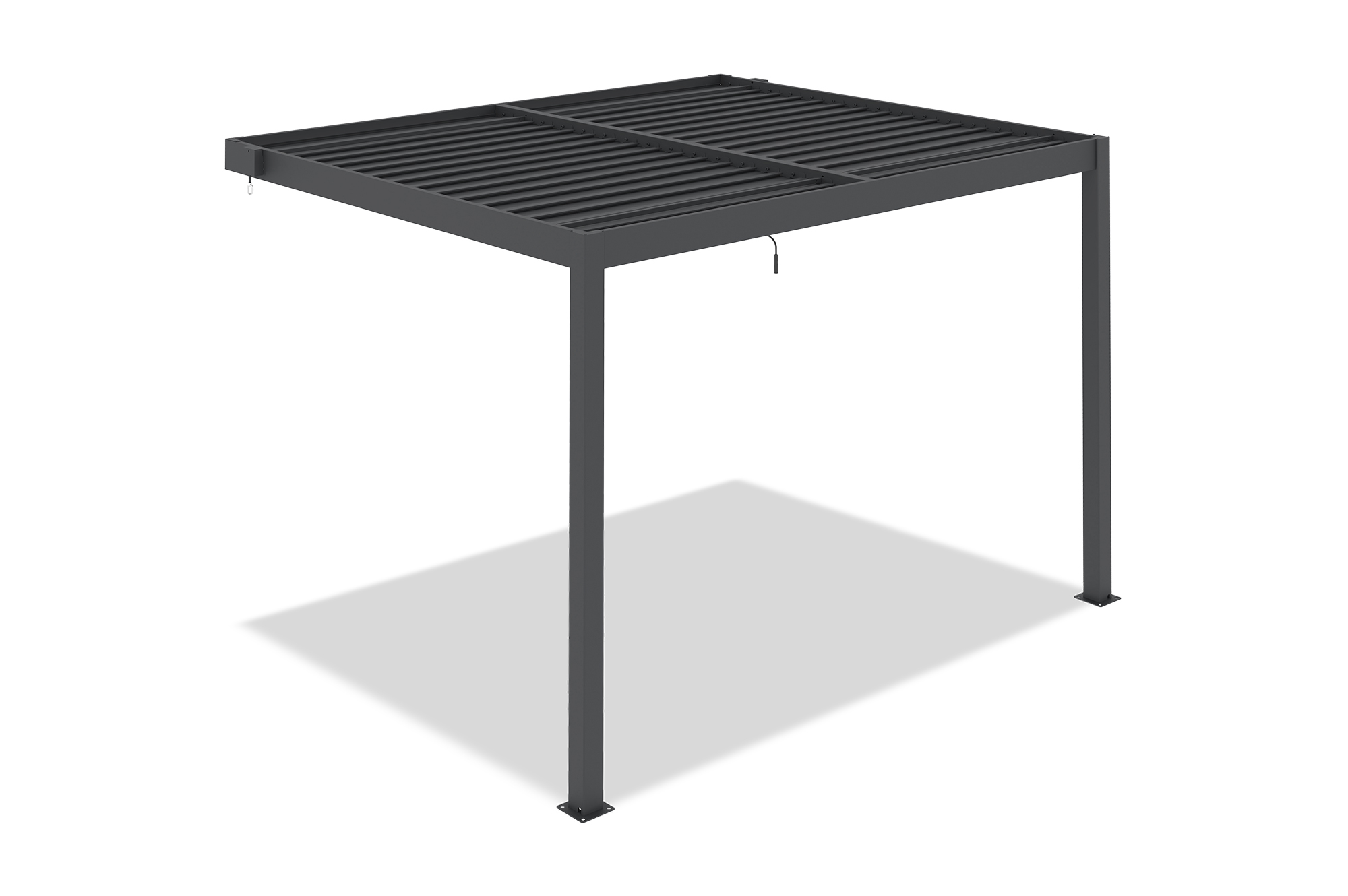 Pérgola bioclimática adosada PIANA de 3x2 m en aluminio gris. 17