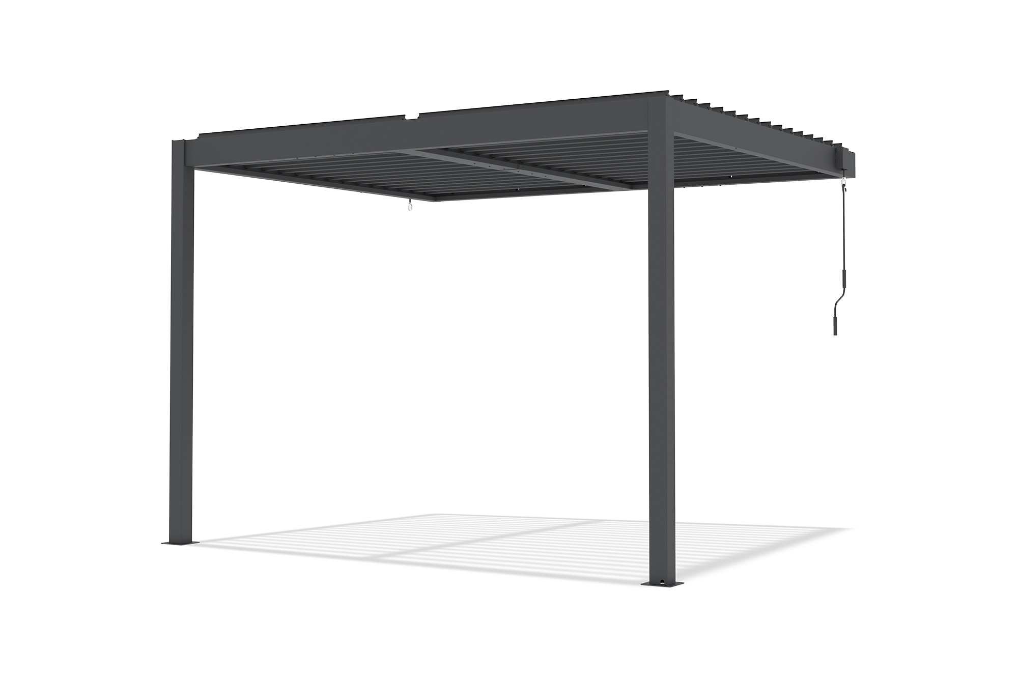 Pérgola bioclimática adosada PIANA de 3x2 m en aluminio gris. 20
