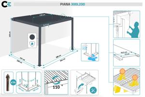 Pérgola bioclimática adosada PIANA de 3x2 m en aluminio gris. 4