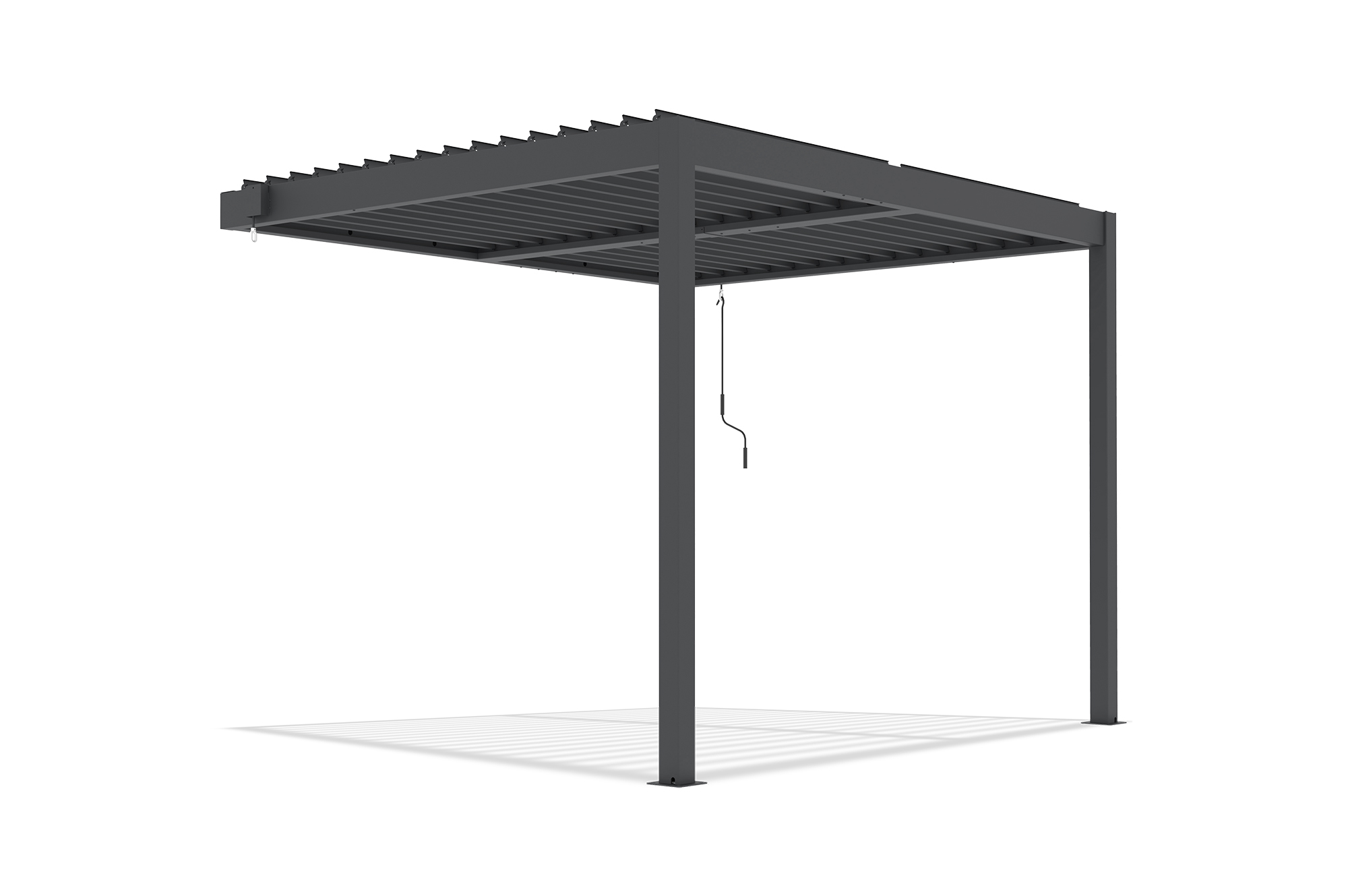 Pérgola bioclimática adosada PIANA de 3x2 m en aluminio gris. 19