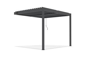 Pérgola bioclimática adosada PIANA de 3x2 m en aluminio gris. 19