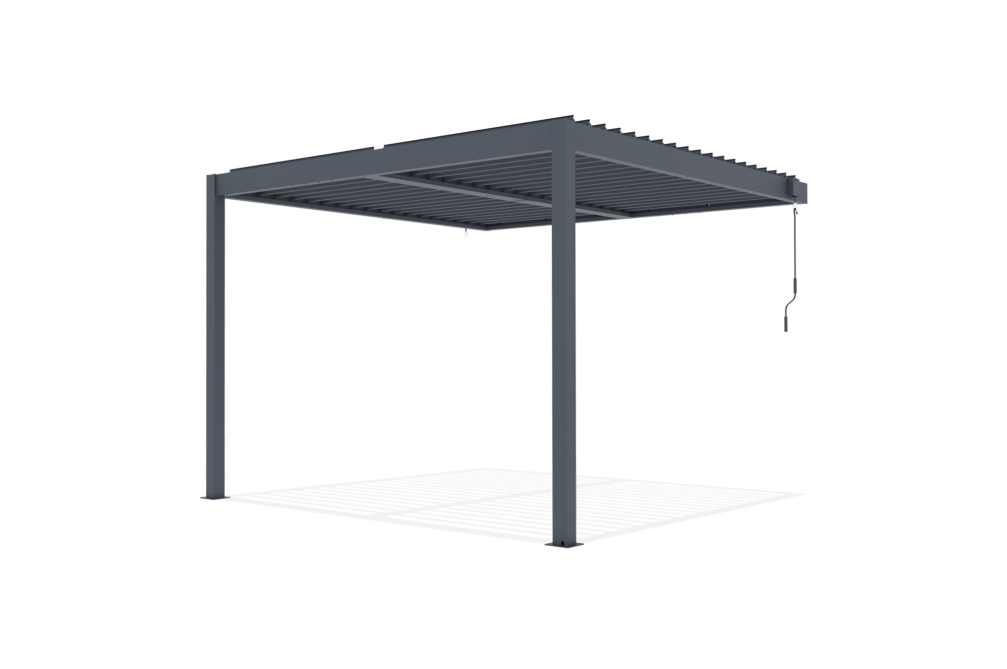 Pergola bioclimatique adossée PIANA 3x3m aluminium gris 15