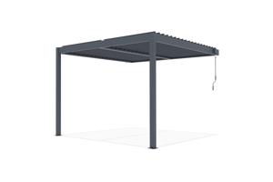 Pergola bioclimatique adossée PIANA 3x3m aluminium gris 15