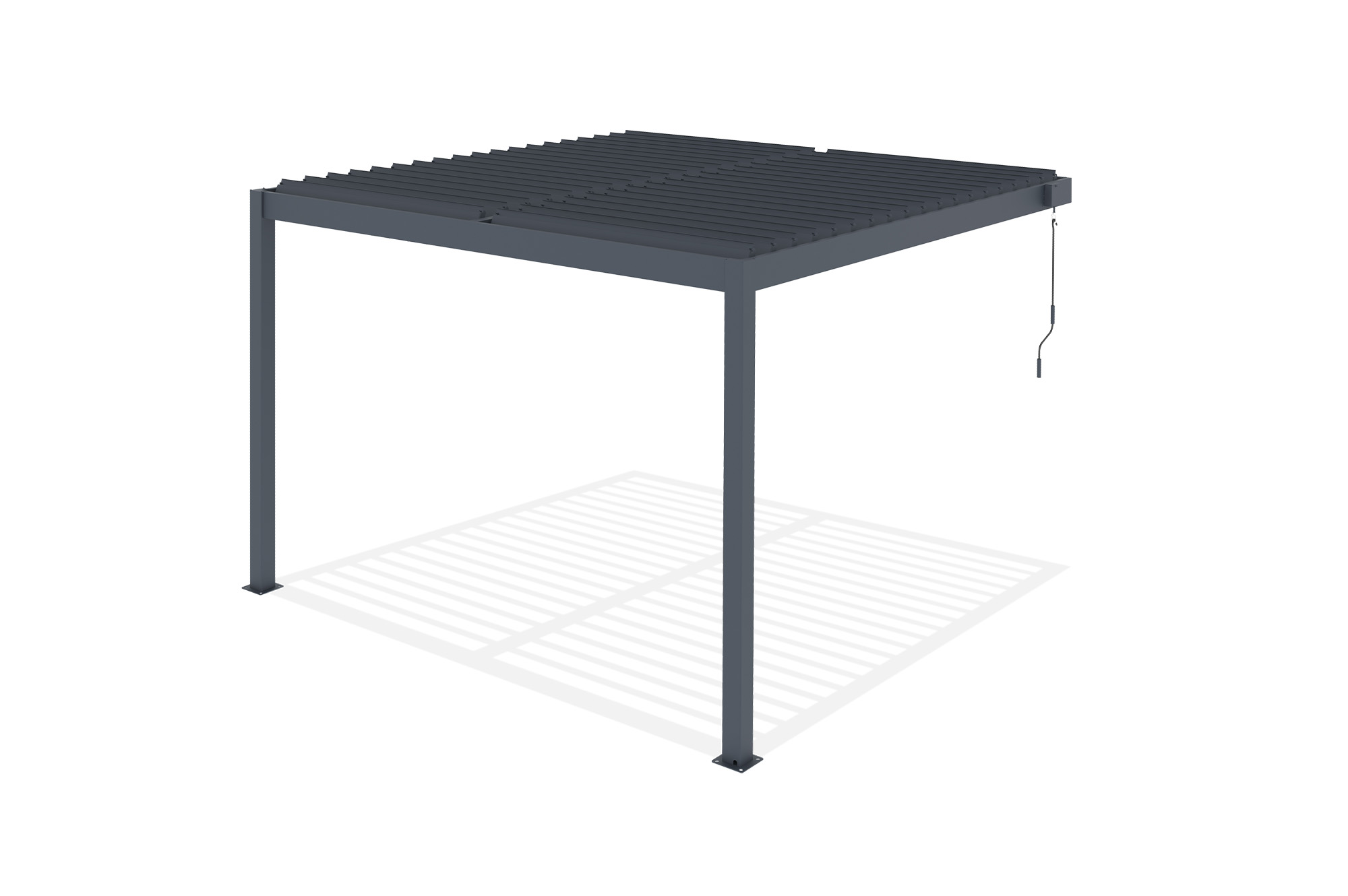 Pergola bioclimatique adossée PIANA 3x3m aluminium gris 13