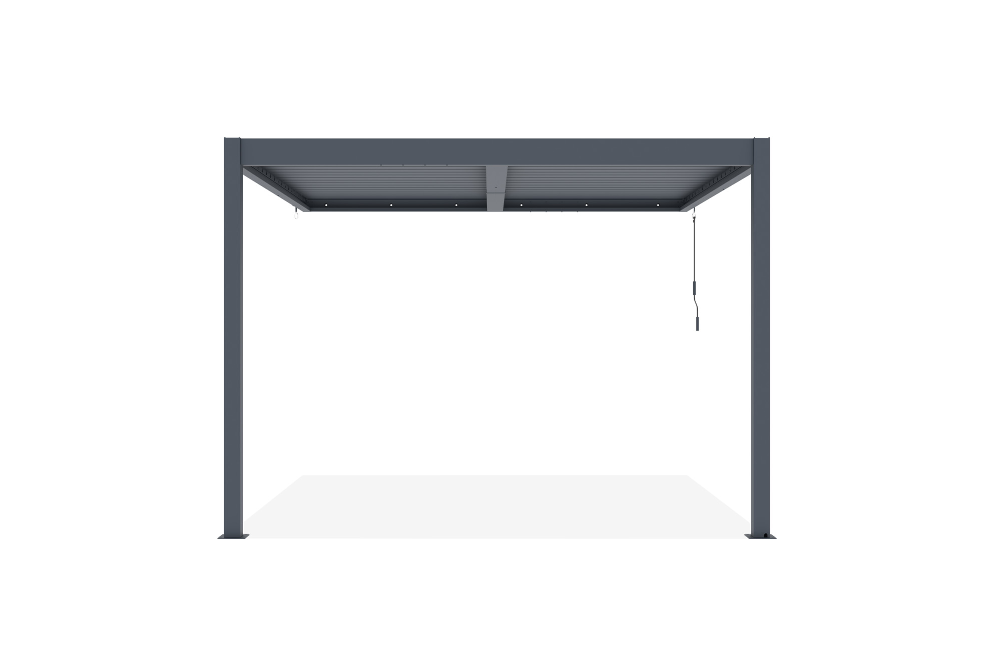 Pergola bioclimatique adossée PIANA 3x3m aluminium gris 2