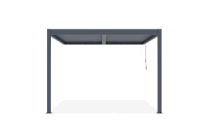 Pergola bioclimatique adossée PIANA 3x3m aluminium gris 2