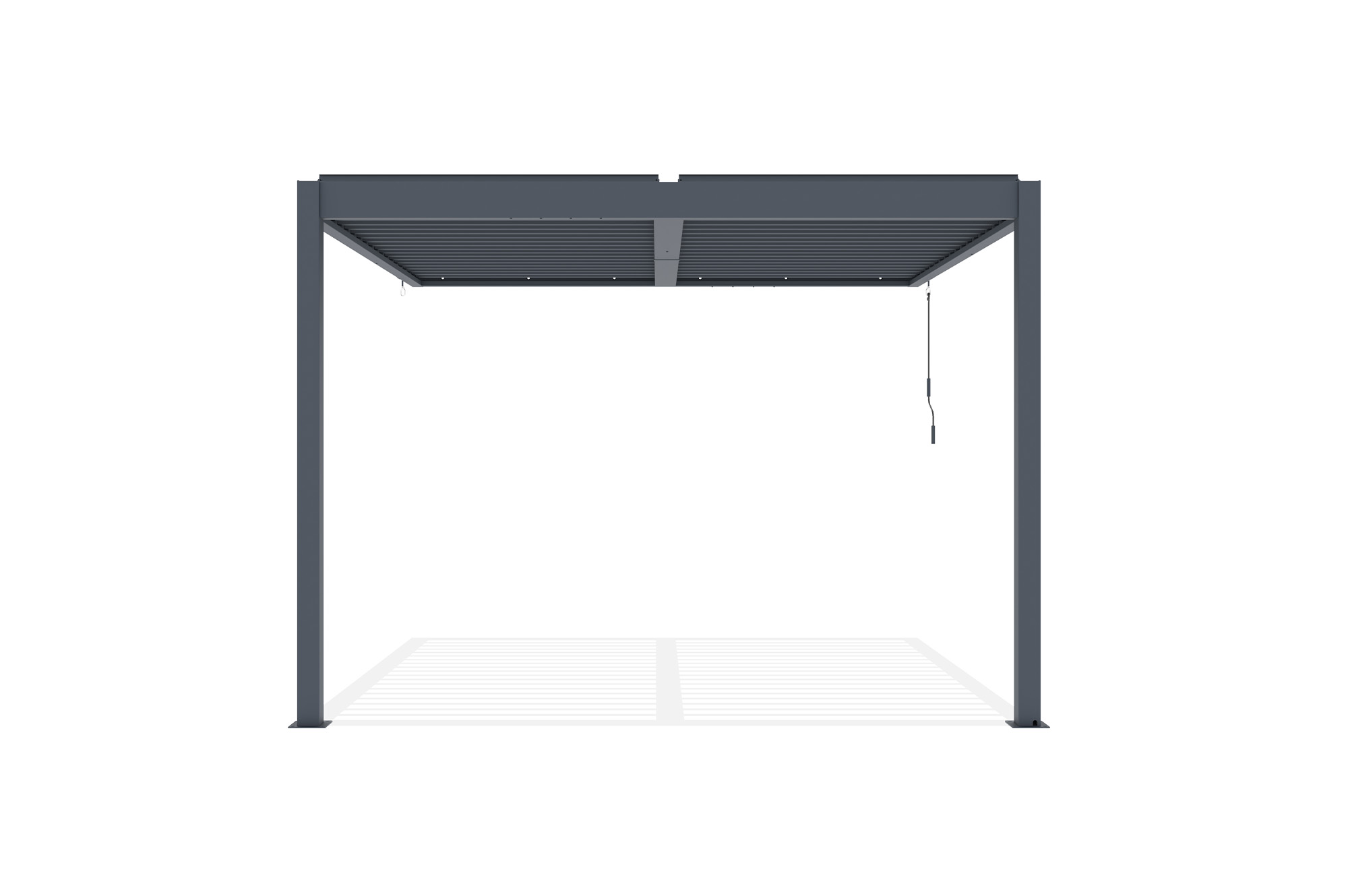 Pergola bioclimatique adossée PIANA 3x3m aluminium gris 11