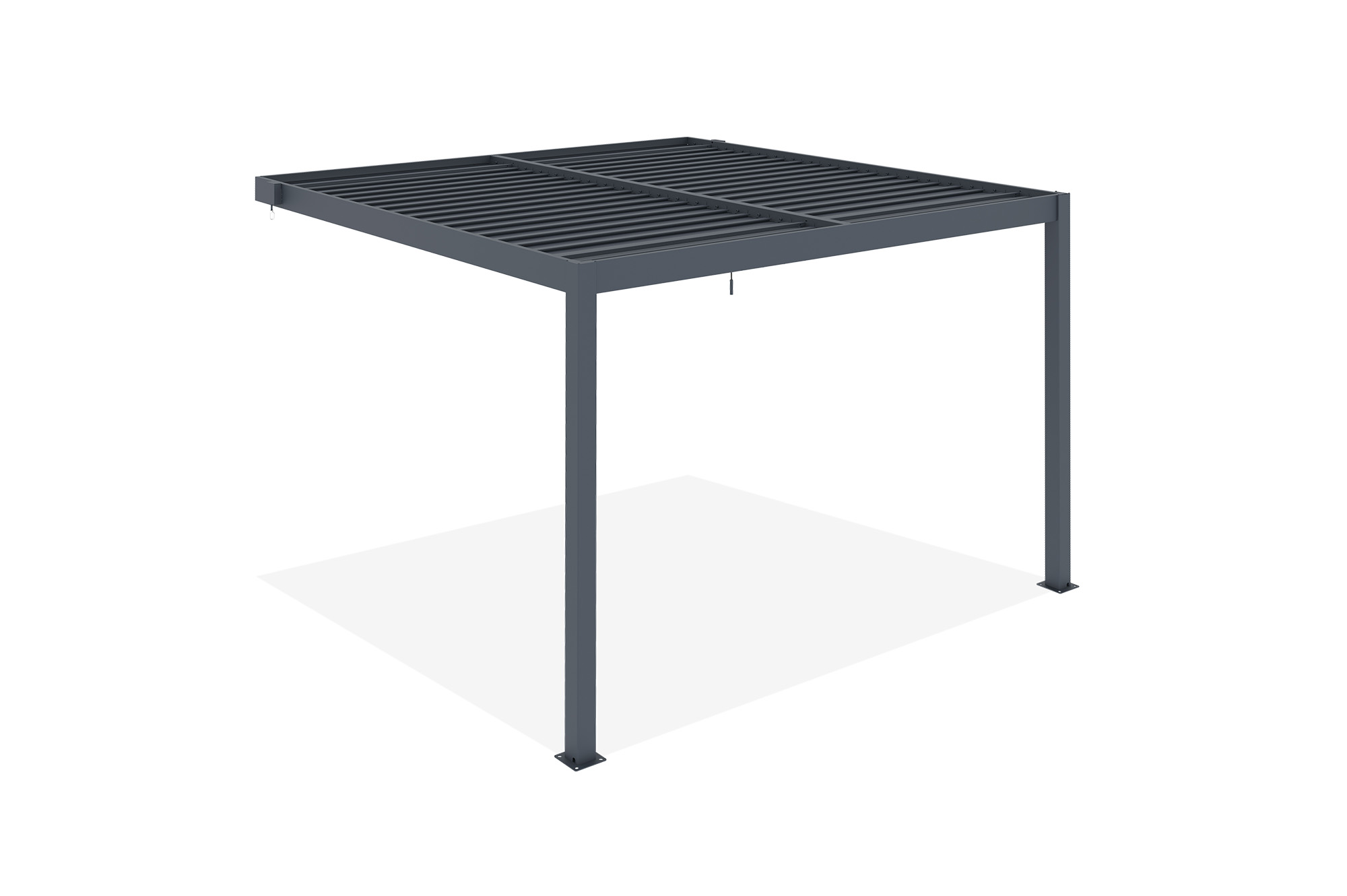 Pergola bioclimatique adossée PIANA 3x3m aluminium gris 3