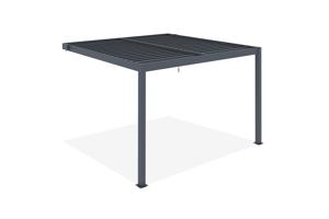 Pergola bioclimatique adossée PIANA 3x3m aluminium gris 3