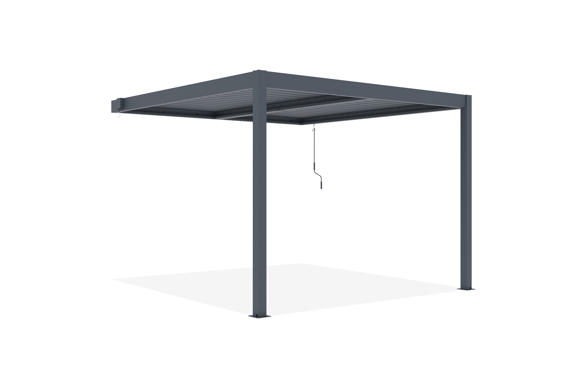 Pergola bioclimatique adossée PIANA 3x3m aluminium gris 8