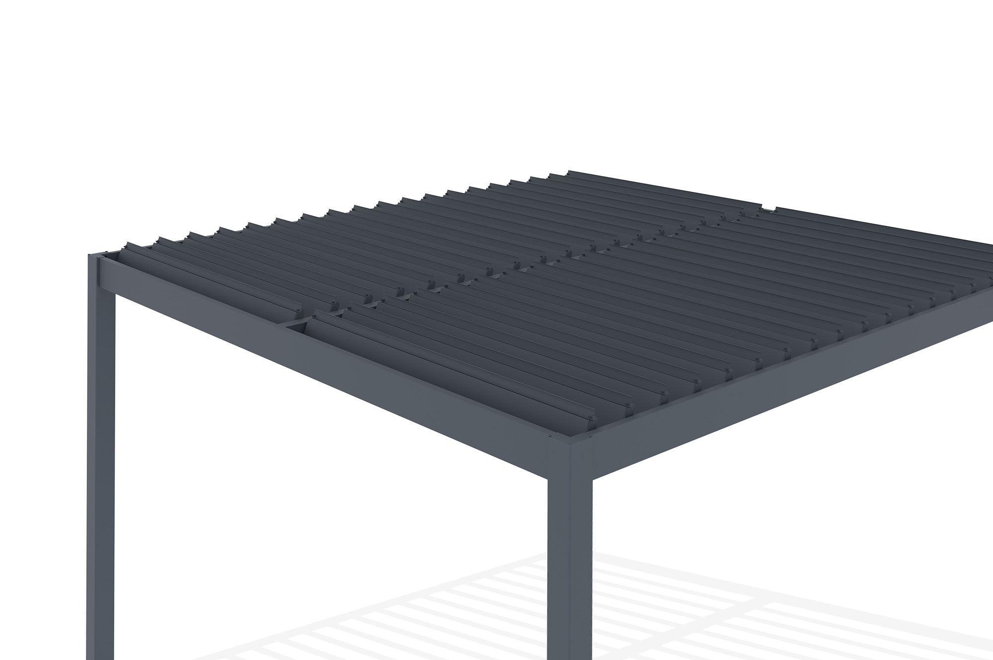 Pergola bioclimatique adossée PIANA 3x3m aluminium gris 16