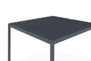 Pergola bioclimatique adossée PIANA 3x3m aluminium gris 16