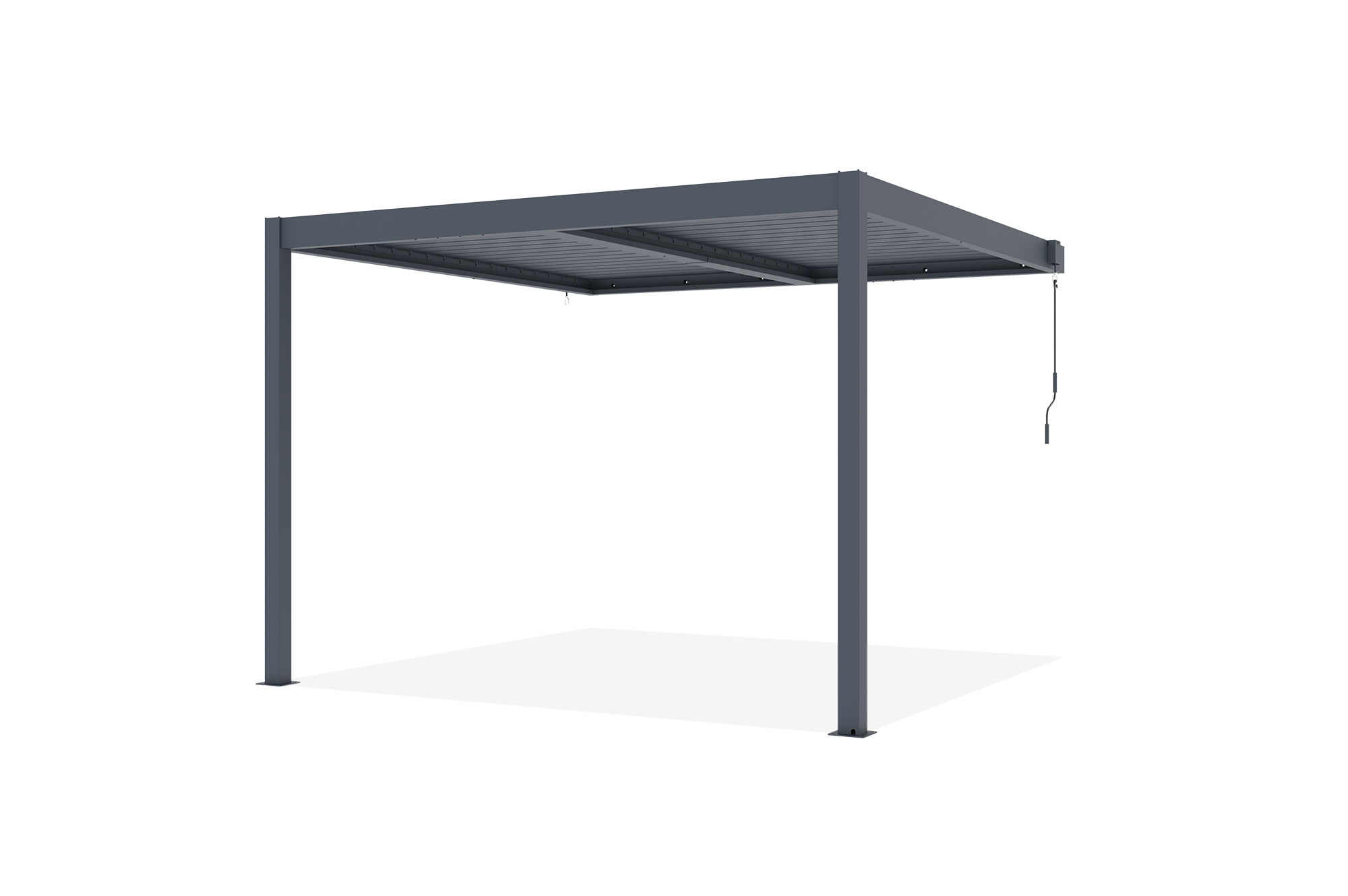 Pergola bioclimatique adossée PIANA 3x3m aluminium gris 9