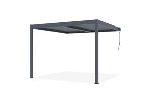 Pergola bioclimatique adossée PIANA 3x3m aluminium gris 9