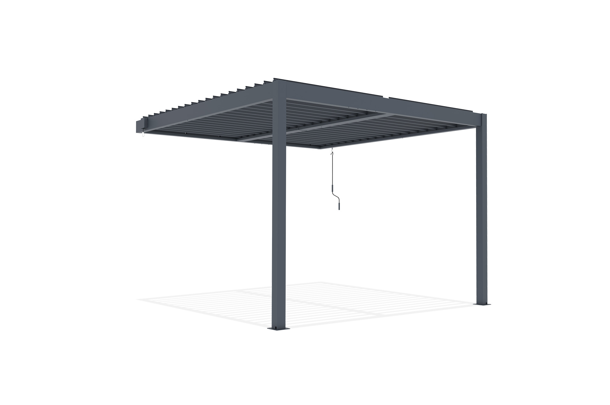 Pergola bioclimatique adossée PIANA 3x3m aluminium gris 14