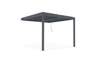 Pergola bioclimatique adossée PIANA 3x3m aluminium gris 14