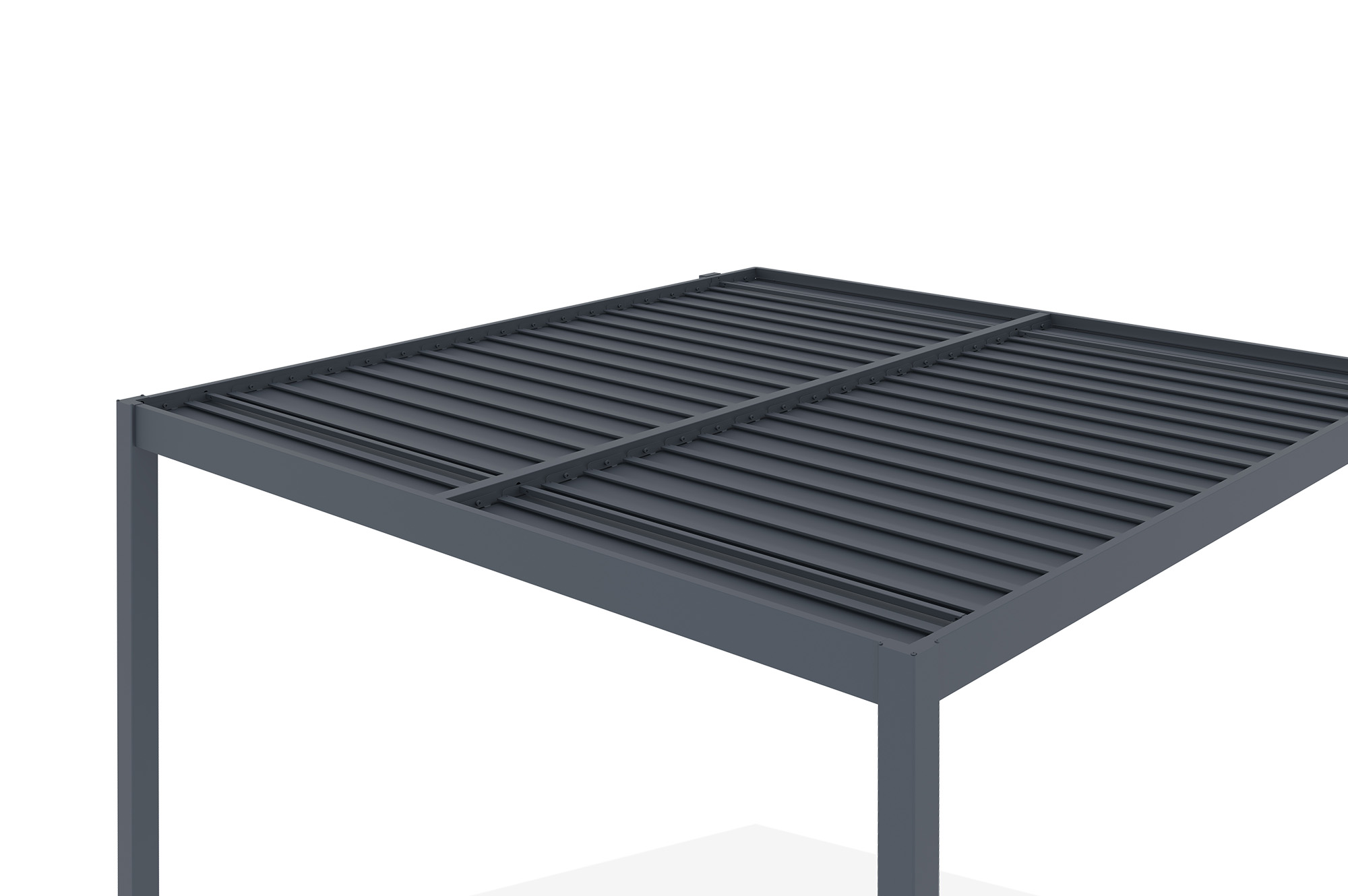 Pergola bioclimatique adossée PIANA 3x3m aluminium gris 10