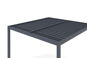Pergola bioclimatique adossée PIANA 3x3m aluminium gris 10