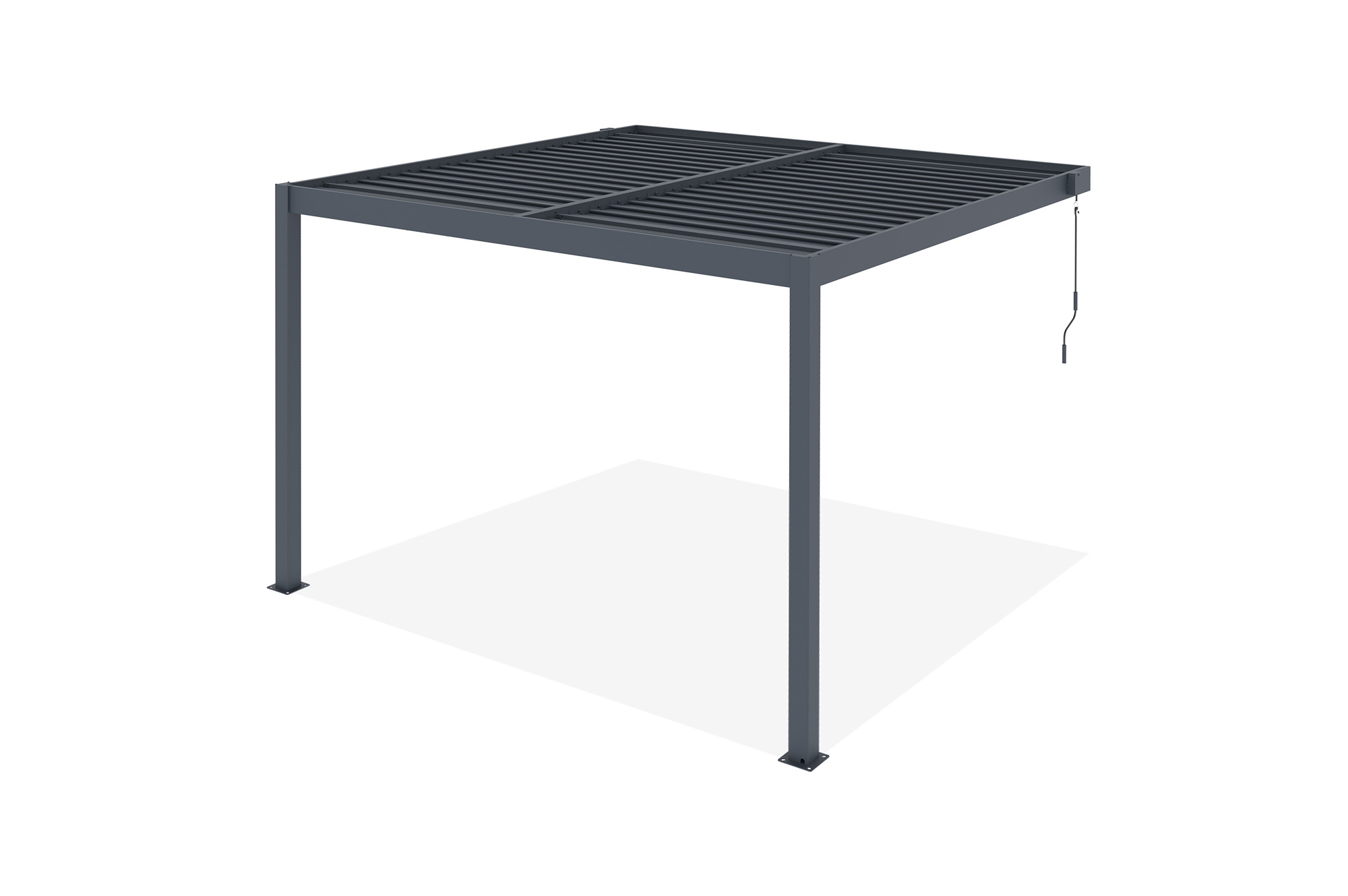 Pergola bioclimatique adossée PIANA 3x3m aluminium gris 7