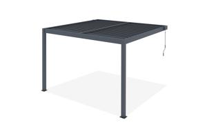 Pergola bioclimatique adossée PIANA 3x3m aluminium gris 7