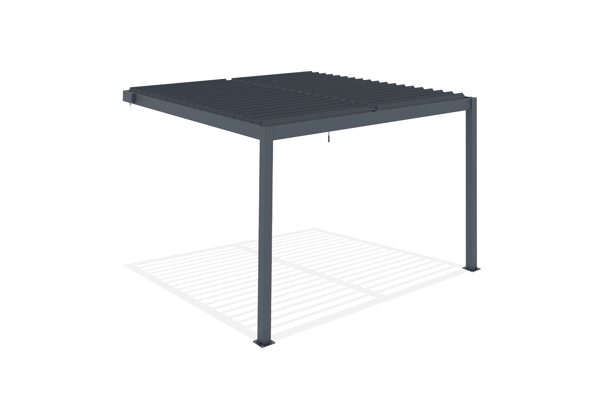 Pergola bioclimatique adossée PIANA 3x3m aluminium gris 12