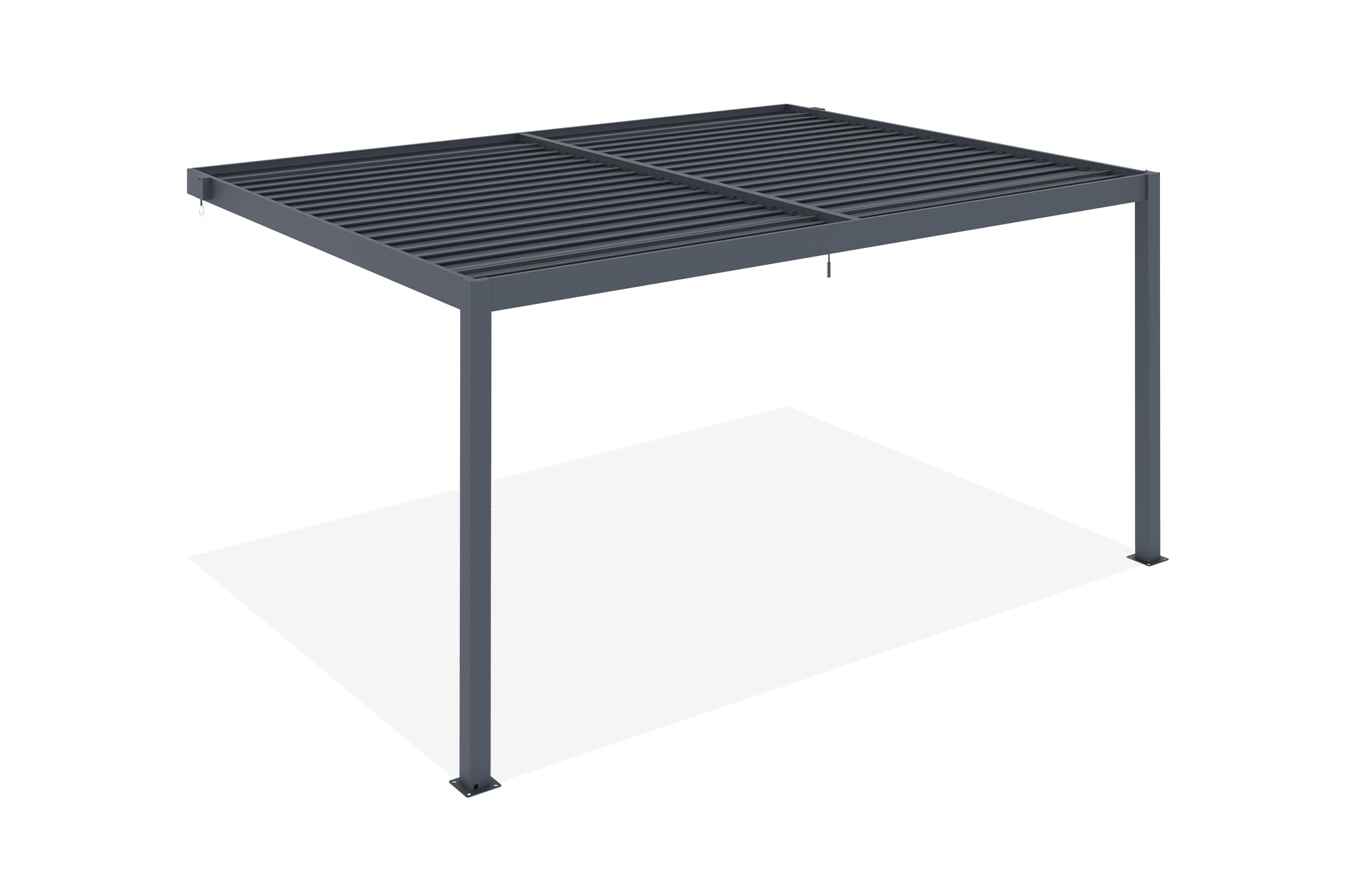 PIANA 4x3m bioklimatisk pergola med lænefunktion i grå aluminium 7