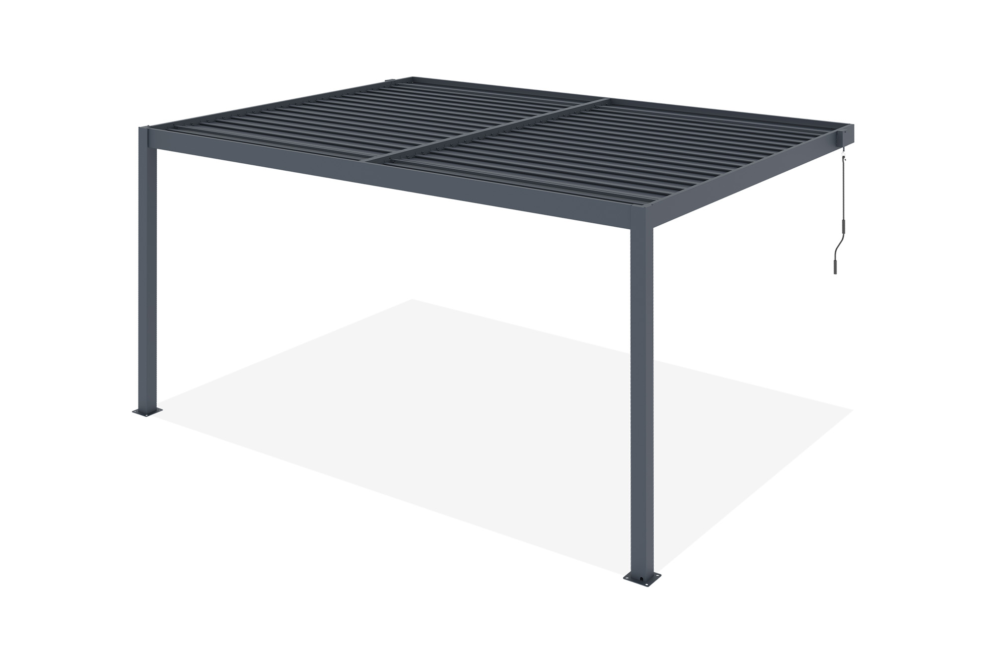 PIANA 4x3m bioklimatisk pergola med lænefunktion i grå aluminium 6