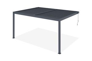 PIANA 4x3m bioklimatisk pergola med lænefunktion i grå aluminium 6