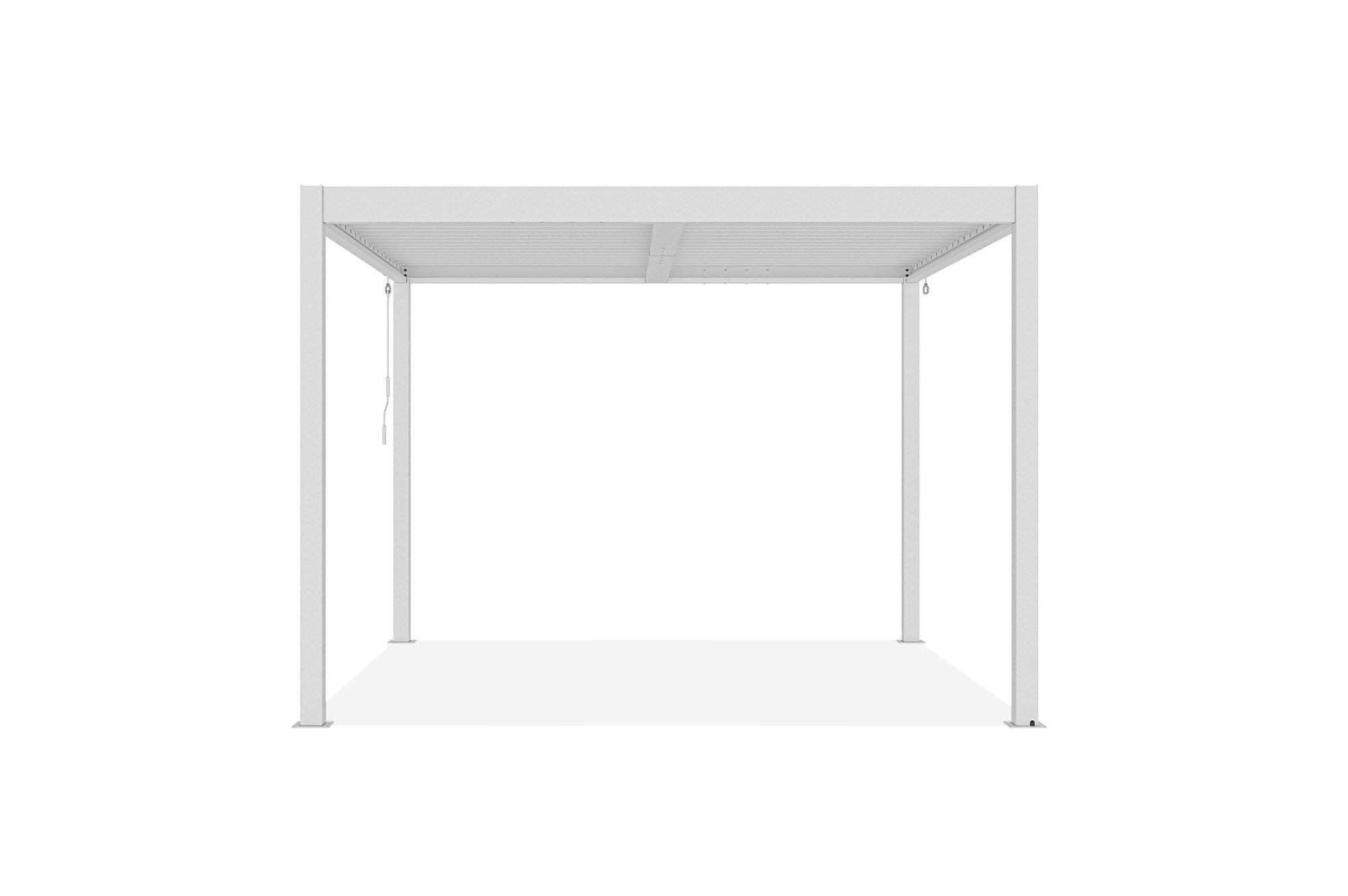 PIANA 3x3m freistehende, bioklimatische Pergola aus weißem Aluminium 3