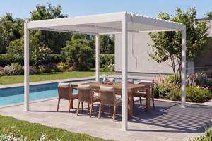 PIANA 3x3m freistehende, bioklimatische Pergola aus weißem Aluminium 6
