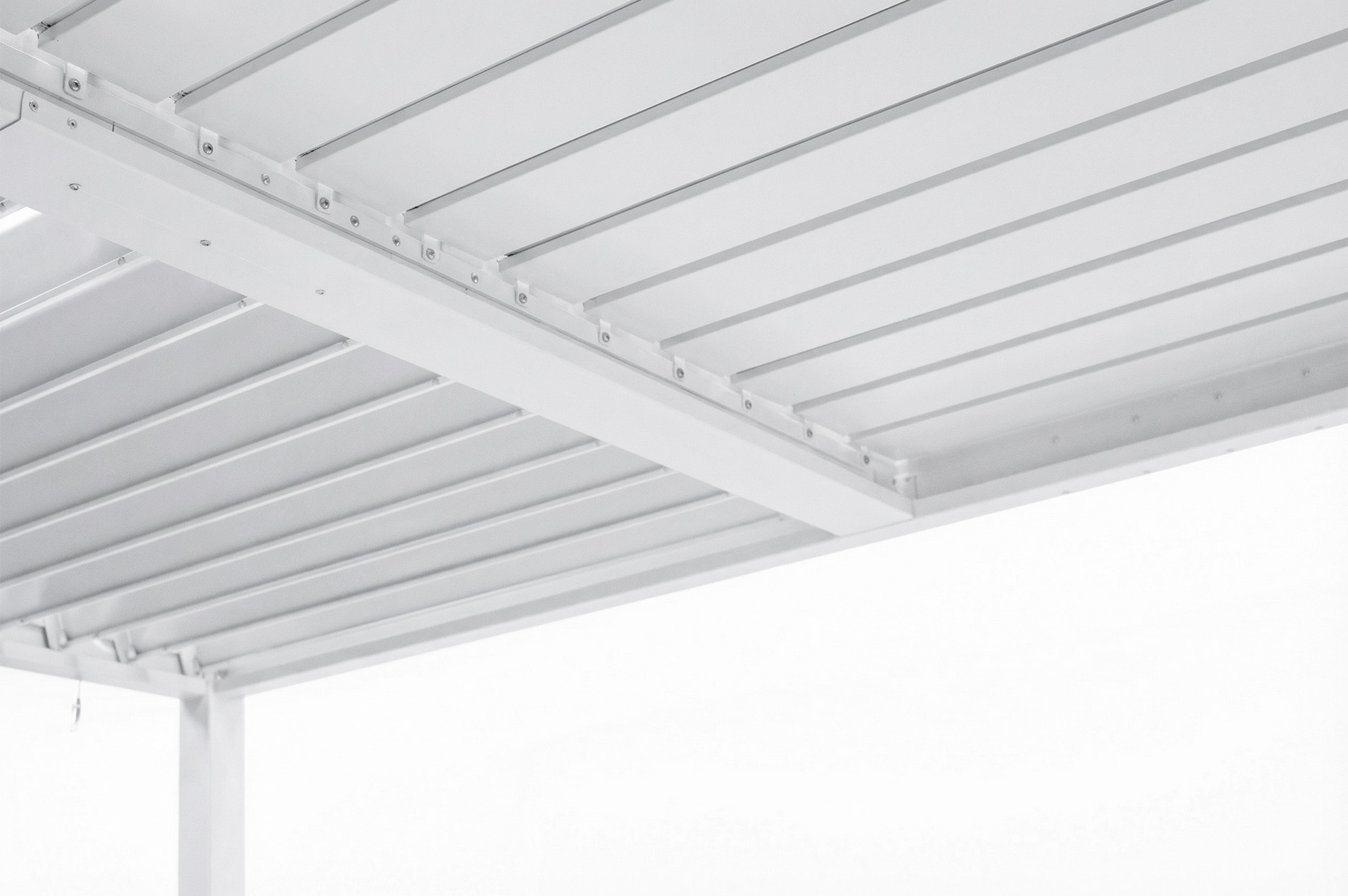 PIANA 3x3m freistehende, bioklimatische Pergola aus weißem Aluminium 13