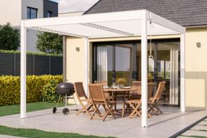 PIANA 3x3m szabadon álló bioklimatikus pergola fehér alumínium kivitelben main image
