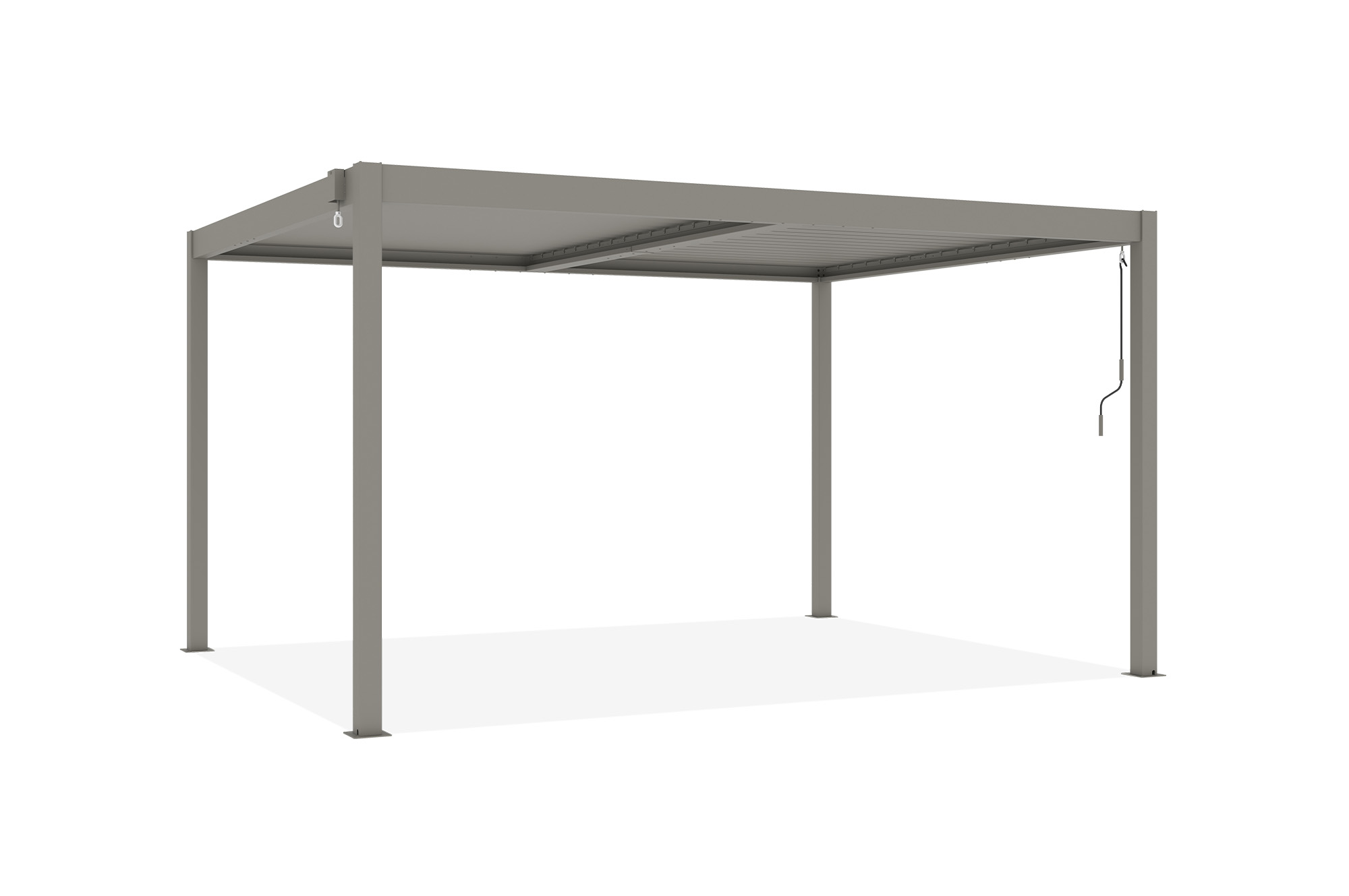 PIANA 4x3m freistehende, bioklimatische Pergola in taupefarbenem Aluminium 8