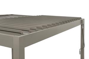 PIANA 4x3m freistehende, bioklimatische Pergola in taupefarbenem Aluminium 12