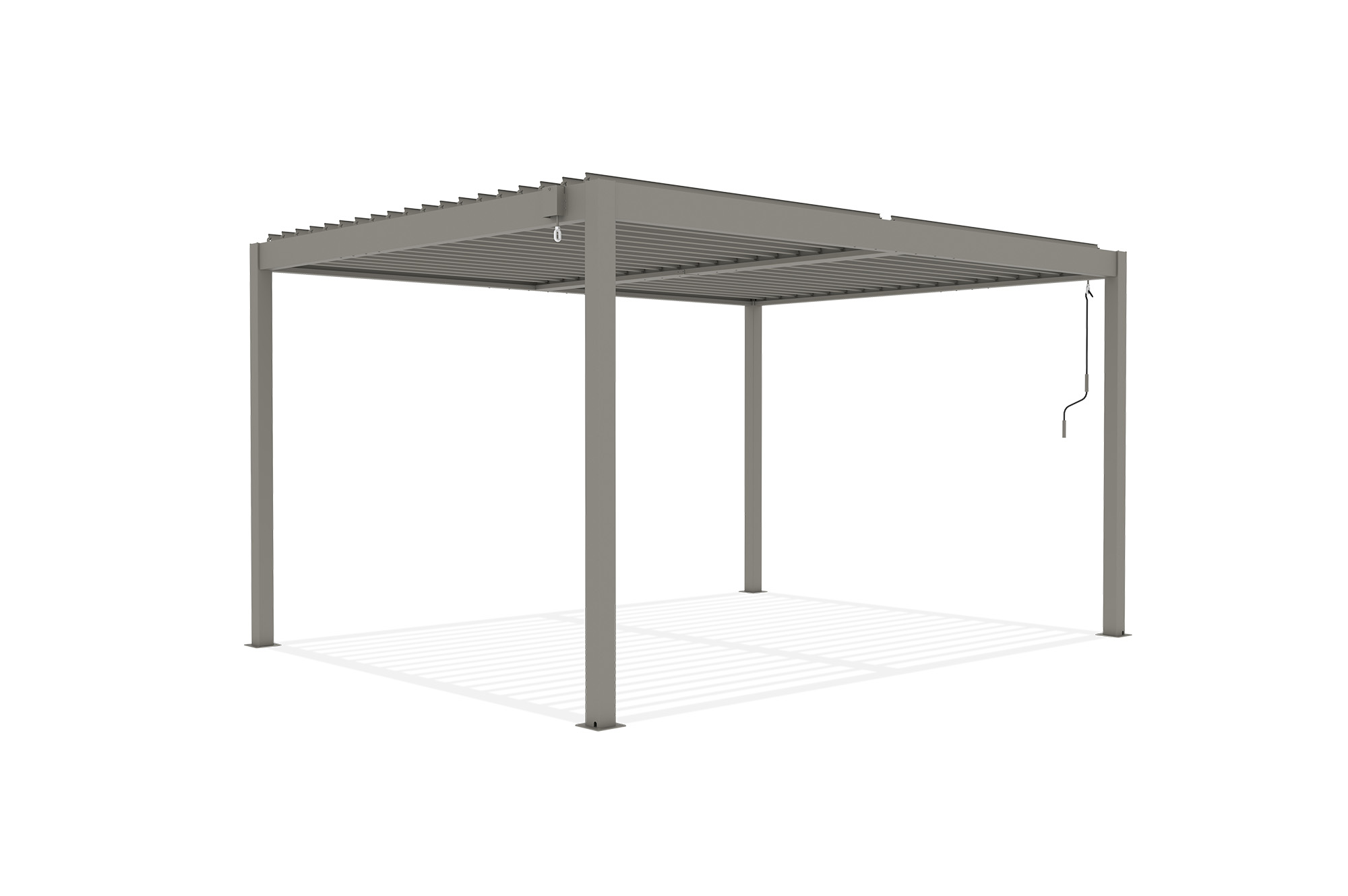 PIANA 4x3m freistehende, bioklimatische Pergola in taupefarbenem Aluminium 19