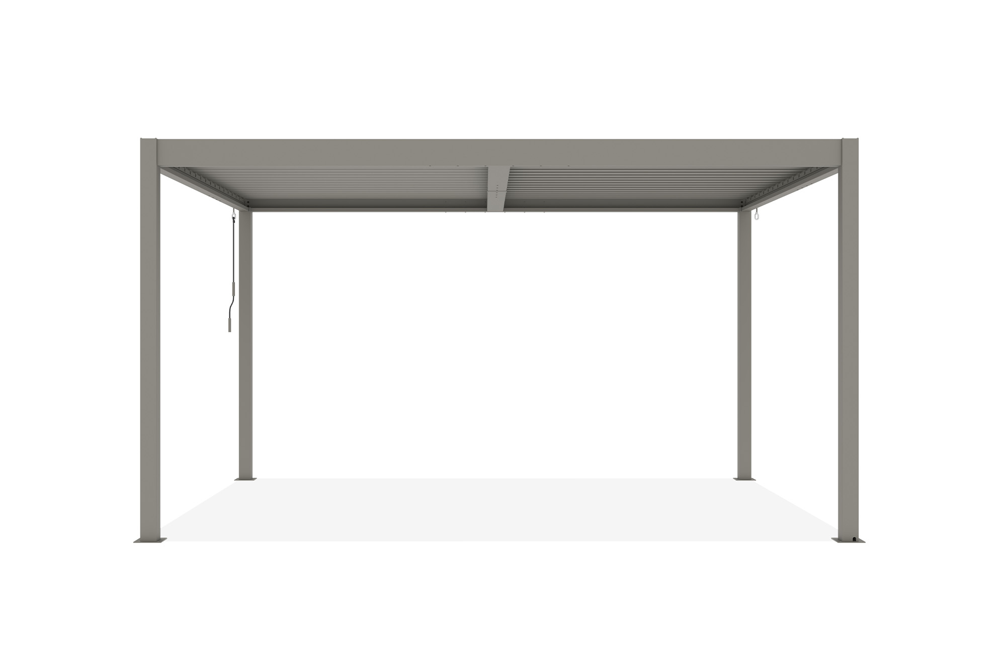 PIANA 4x3m freistehende, bioklimatische Pergola in taupefarbenem Aluminium 3