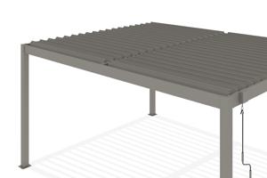 PIANA 4x3m freistehende, bioklimatische Pergola in taupefarbenem Aluminium 21