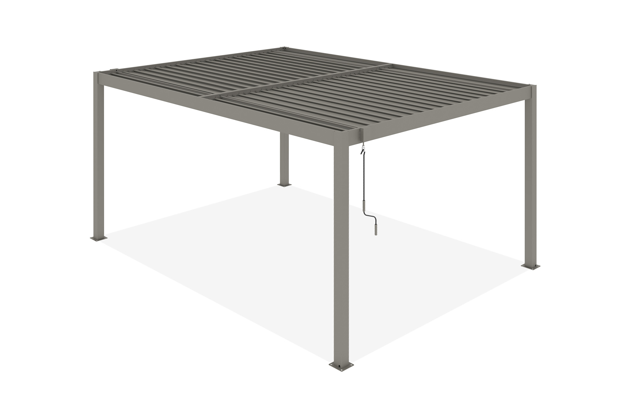 PIANA 4x3m freistehende, bioklimatische Pergola in taupefarbenem Aluminium 4