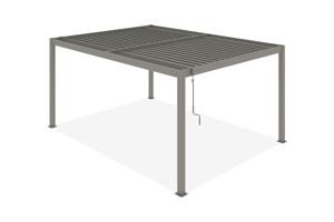 PIANA 4x3m freistehende, bioklimatische Pergola in taupefarbenem Aluminium 4