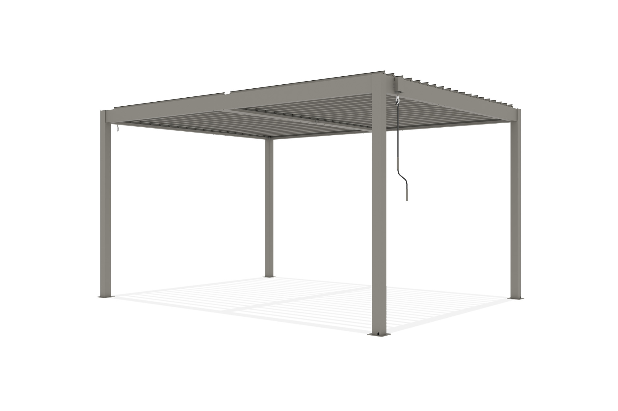 PIANA 4x3m freistehende, bioklimatische Pergola in taupefarbenem Aluminium 20